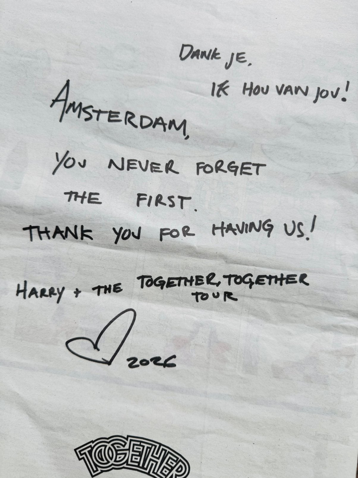 Harry Styles - Together, Together - Parool, Verzamelen, Verzenden, Foto of Kaart