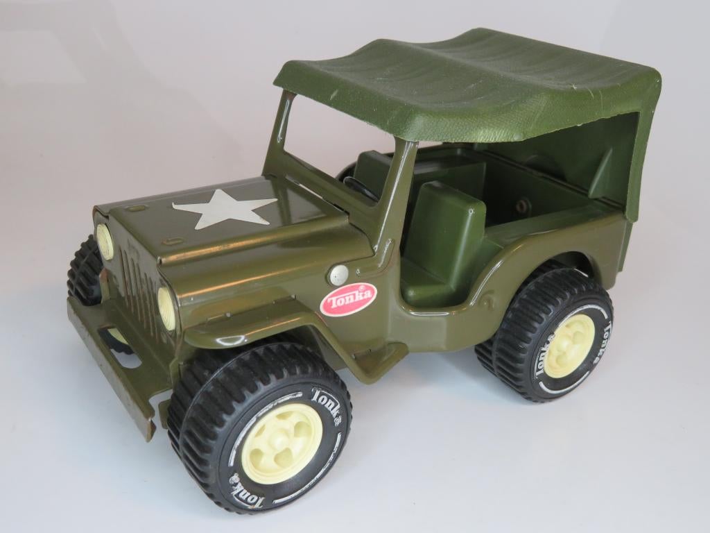 Tonka army Jeep, Hobby en Vrije tijd, Modelauto's | Overige schalen, Zo goed als nieuw, Auto, Ophalen of Verzenden