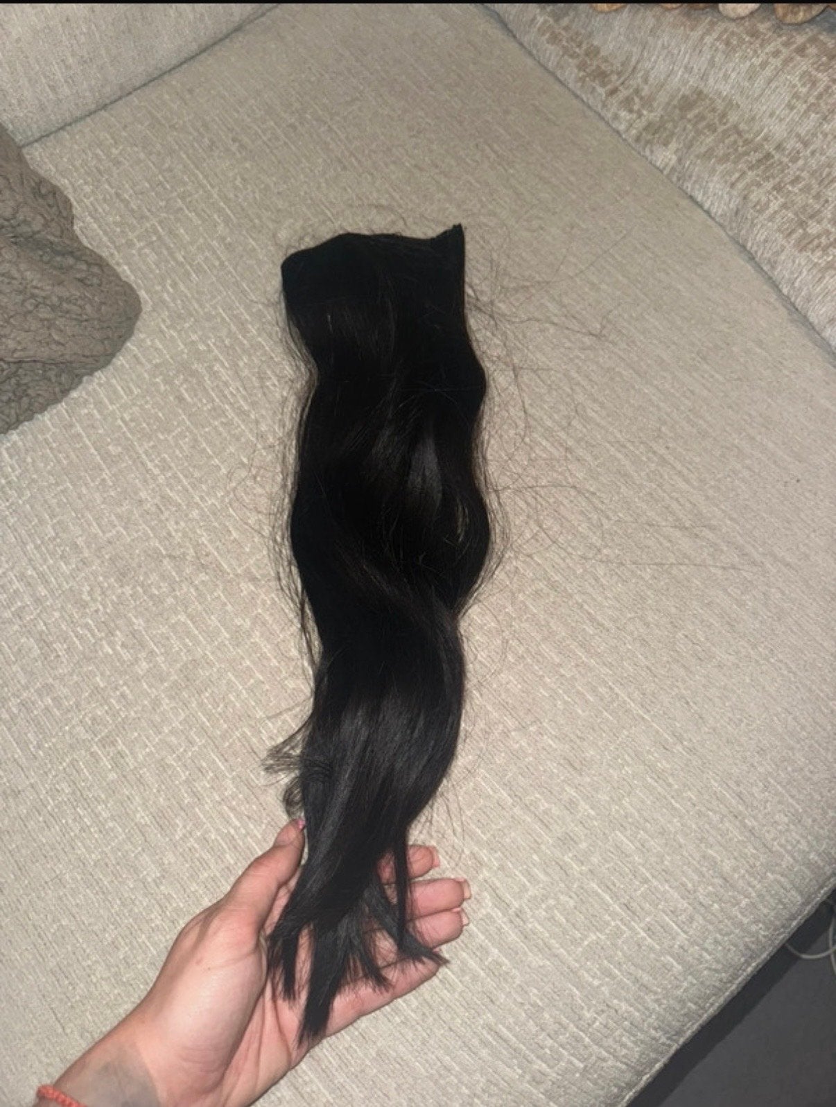 IBE Invisible Weft Extensions - Donkerbruin, 45 cm, Verzenden, Gebruikt, Pruik of Haarverlenging