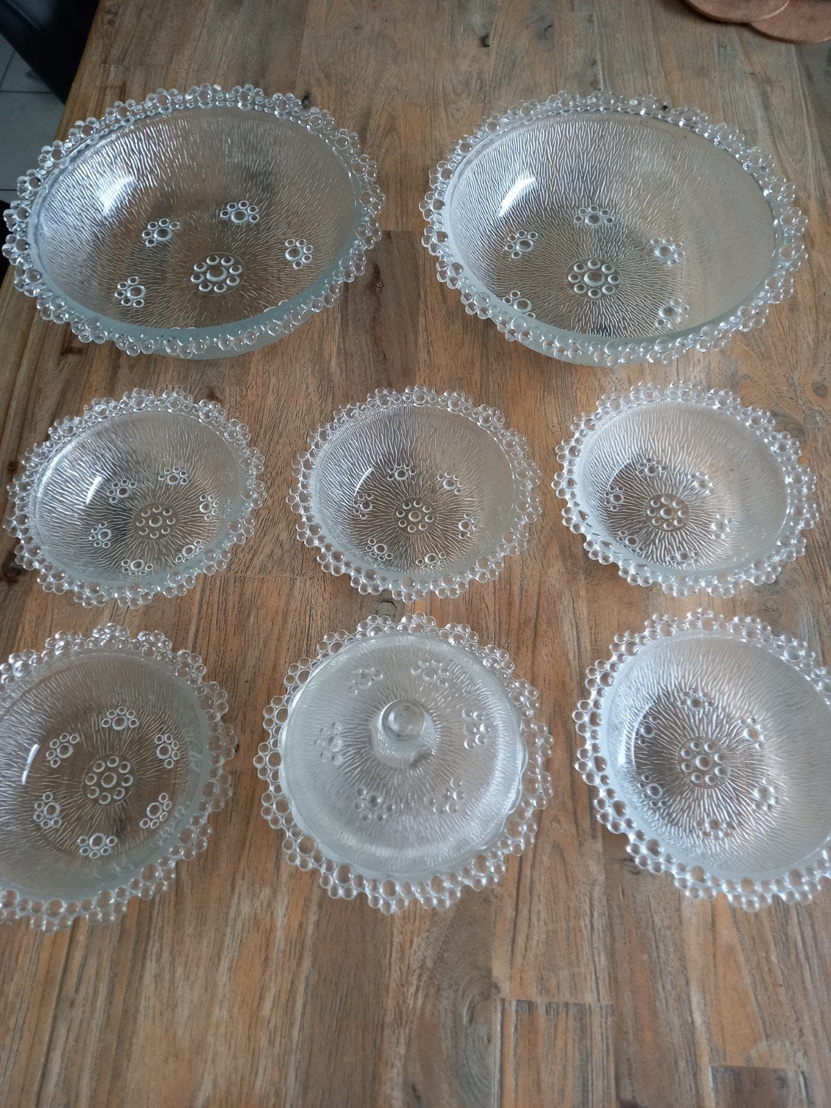 Prachtige oud brocante  set schalen, Ophalen
