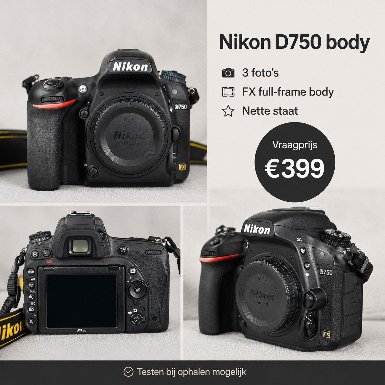 Nikon D750 body FX full-frame spiegelreflexcamera, Audio, Tv en Foto, Fotocamera's Digitaal, Ophalen of Verzenden, Zo goed als nieuw