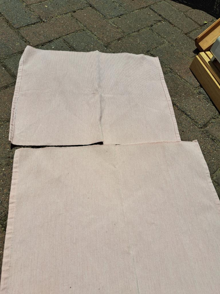 2 Zacht Roze Katoenen Placemats, Ophalen of Verzenden, Natuurlijk materiaal, Roze, Overige typen