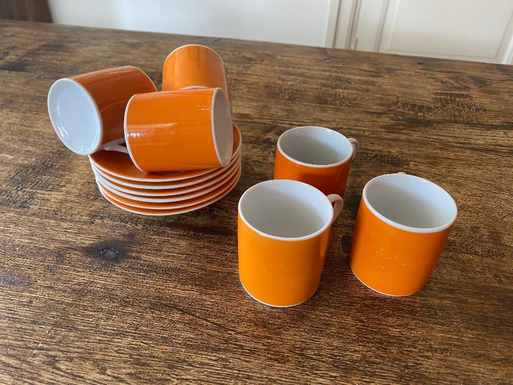 Servies - espressokopjes en schoteltjes - 6 stuks, Ophalen of Verzenden