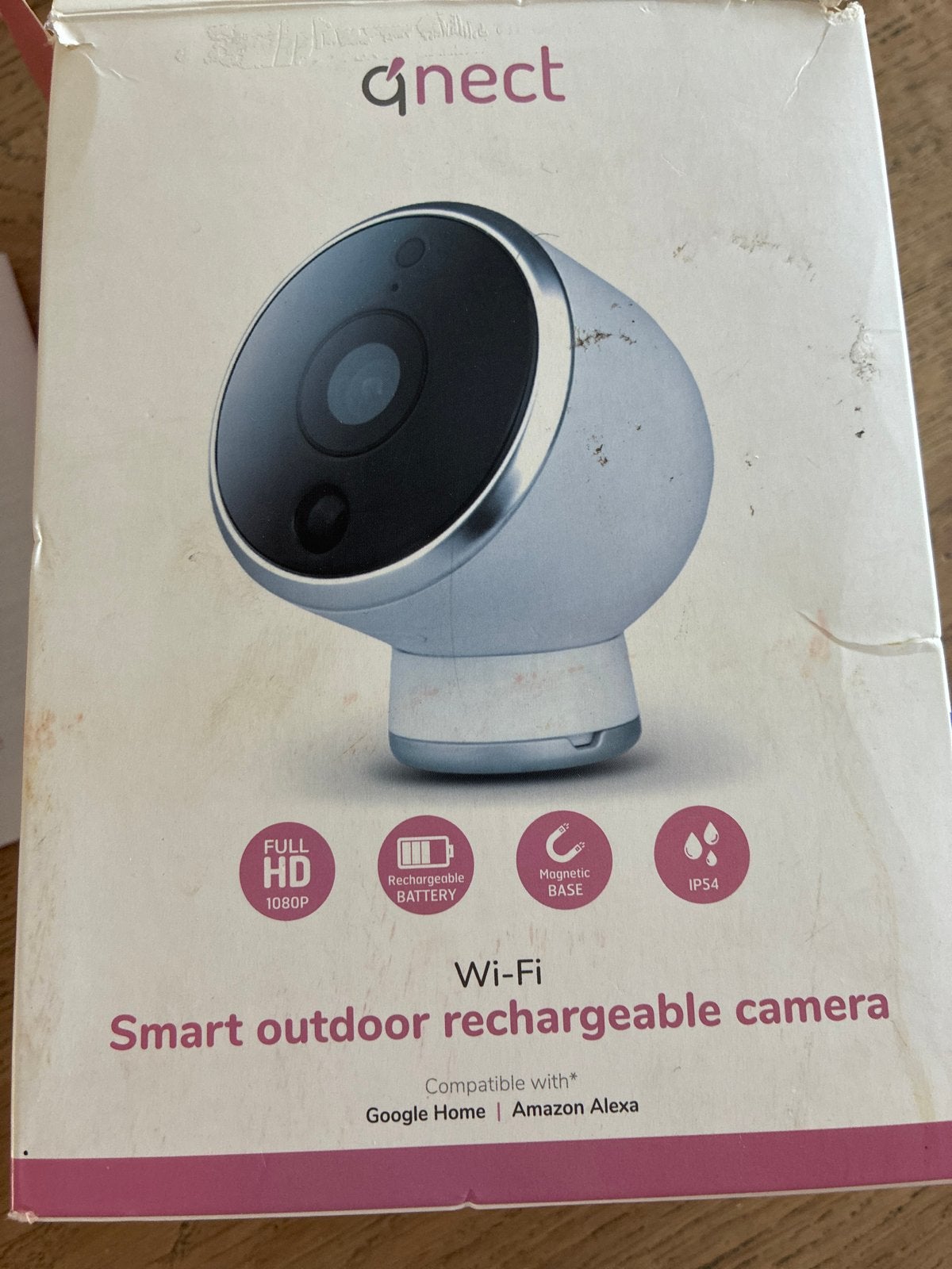 Qnect Smart Outdoor Oplaadbare Camera Full HD 1080P, Ophalen of Verzenden, Nieuw, Buitencamera