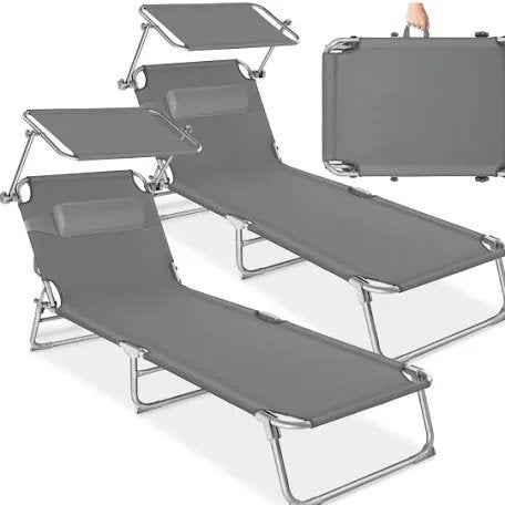 Twee strandbedden met luifel, Ophalen, Zo goed als nieuw
