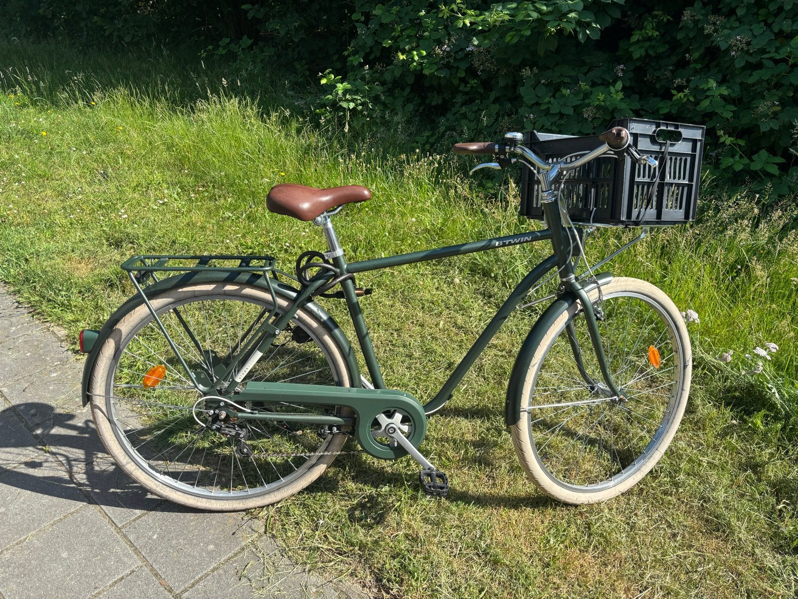 Btwin Elops 120 Stadsfiets met Mand, Ophalen, Gebruikt, Overige merken, Versnellingen