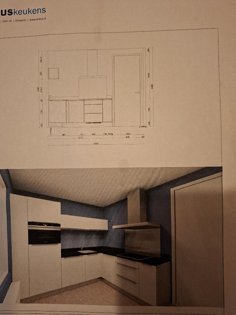 keukenblok, Huis en Inrichting, Keuken | Complete keukens, Ophalen, Wit, Enkelwandige keuken, Graniet of Steen