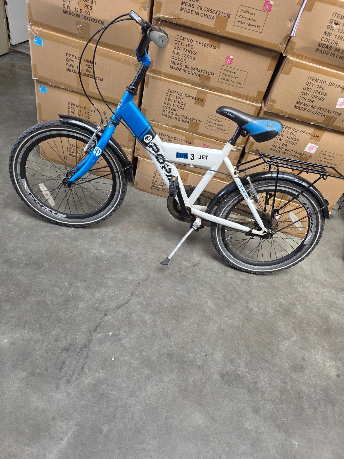 20 inch  Kinderfiets  Jongens Fiets- Blauw/Wit, Overige merken, Terugtraprem, Gebruikt, Minder dan 49 cm