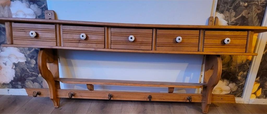 Brocante regaal/ kapstok, Gebruikt, Minder dan 100 cm, Hout, Ophalen