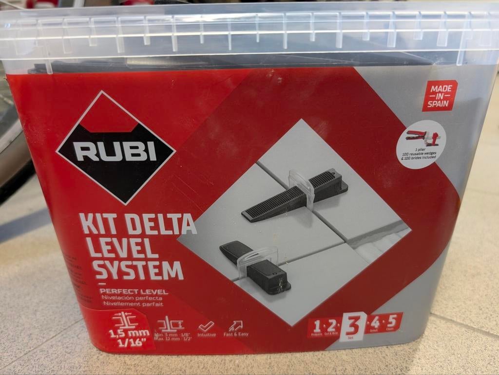 Rubi Delta Nivelleringssysteem 3mm voeg, Doe-het-zelf en Verbouw, Ophalen, Gebruikt, Minder dan 20 cm, 10 m² of meer