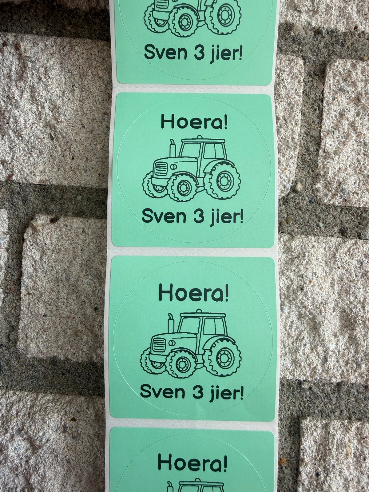 Ronde Traktatiestickers 5 cm -  Trekker / Tractor, Ophalen of Verzenden, Nieuw, Overige typen