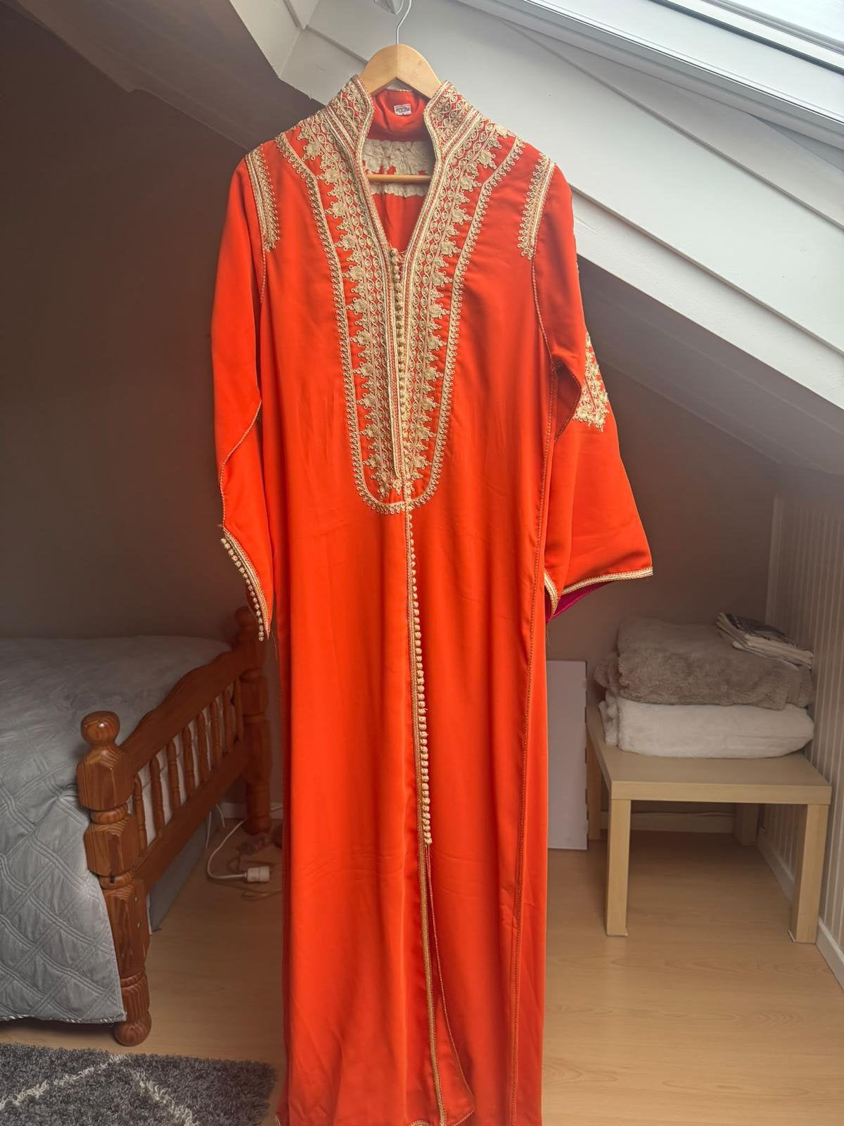 Marokkaanse jurk S/M, Kleding | Dames, Ophalen of Verzenden, Zo goed als nieuw, Maat 36 (S), Oranje