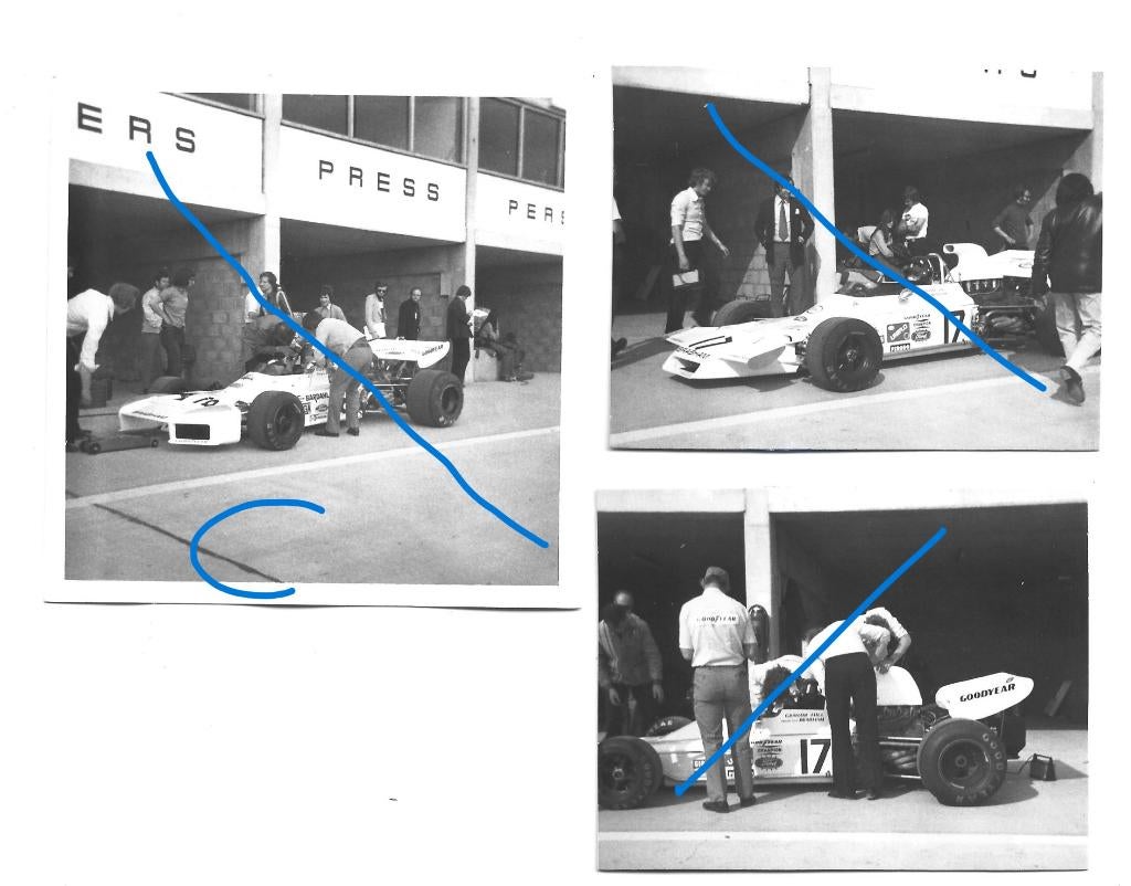 Brabham Graham Hill Carlos Reutemann F1 Formule auto foto 3x, Verzenden, Zo goed als nieuw, Formule 1