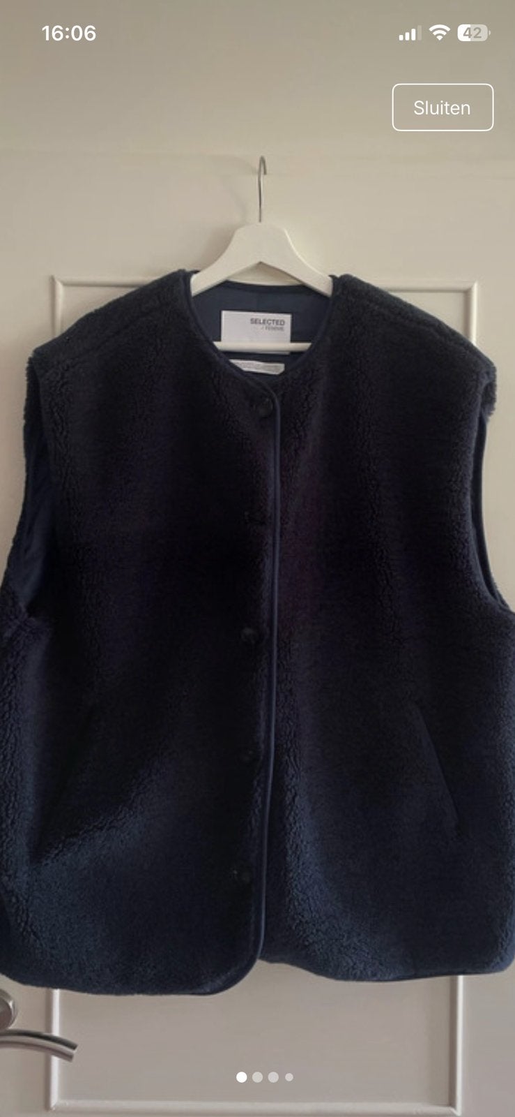 Selected Homme Teddy Gilet - Maat M, Kleding | Dames, Bodywarmers, Ophalen of Verzenden, Zo goed als nieuw, Maat 38/40 (M), Blauw