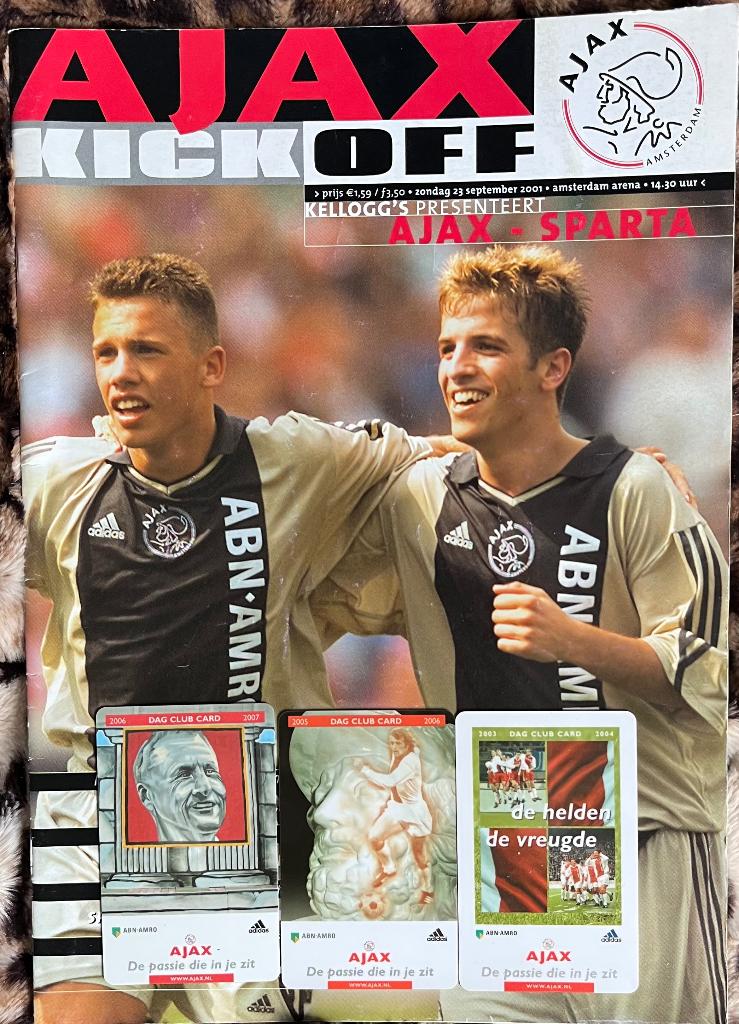 Programma blad Ajax-Sparta 2001, Ophalen of Verzenden, Zo goed als nieuw, Ajax, Boek of Tijdschrift
