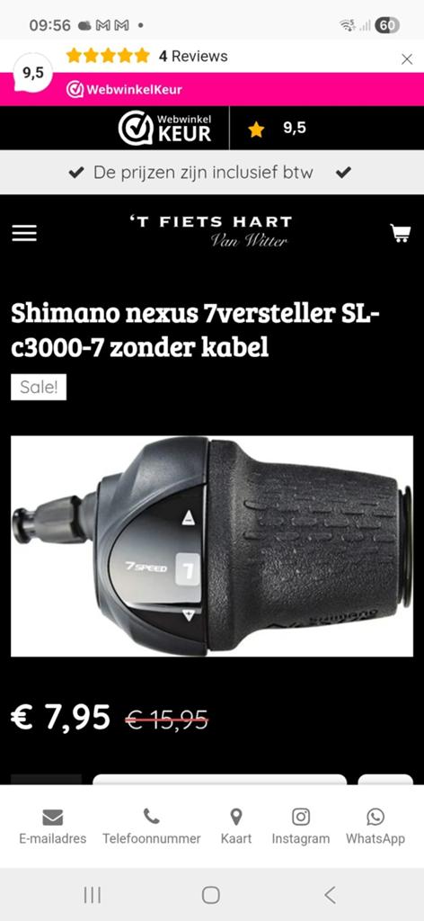 Shimano nexus 7 versteller sl-c3000-7, Fietsen en Brommers, Fietsonderdelen, Elektrische fiets, Shimano, Ophalen of Verzenden