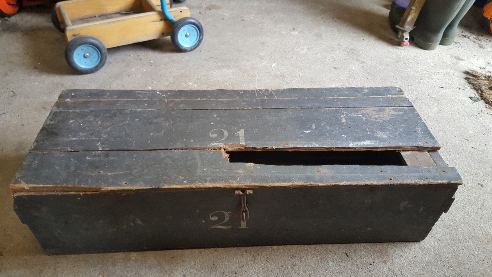 Vintage gereedschapskist timmermanskist, Minder dan 50 cm, Gebruikt, 50 tot 100 cm, Ophalen of Verzenden