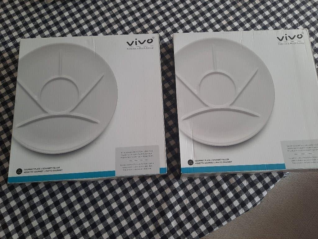 4 VIVO GOURMET/FONDUEBORDEN (2 dozen à 2 stuks), Villeroy & Boch, Nieuw, Ophalen of Verzenden, Bord(en)