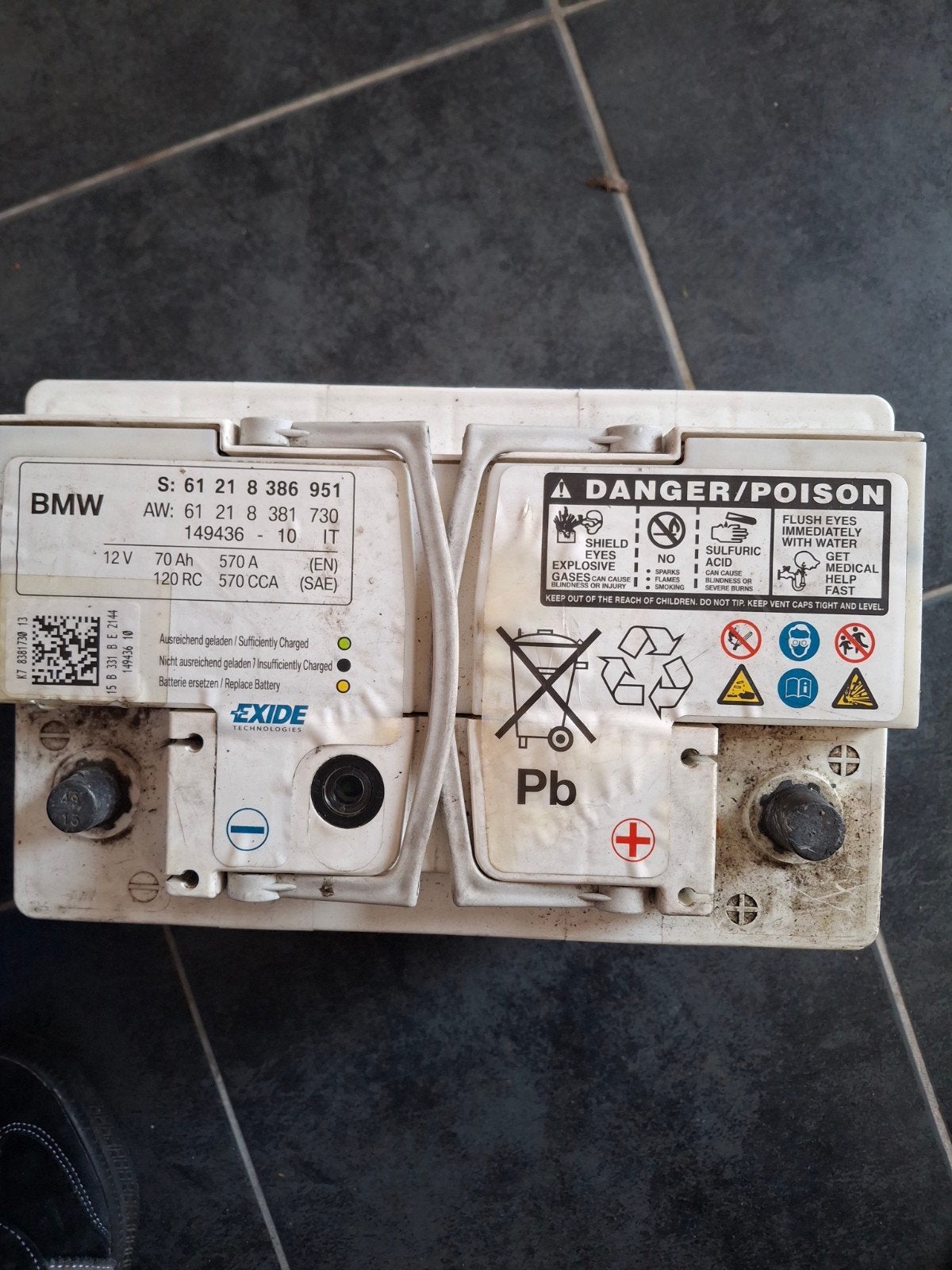 Originele BMW accu gemaakt door Exide, Ophalen of Verzenden, BMW