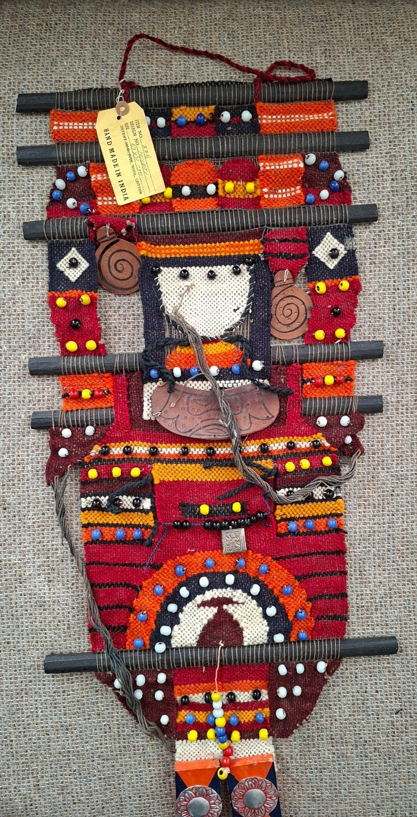 Unieke handgemaakte wanddecoratie uit India, Wanddecoratie, Textiel, India, Handgemaakt