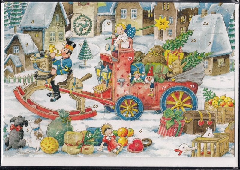 Adventskalender Kaart: Kerstpakjes bezorger - 12287, Ophalen of Verzenden, Nieuw