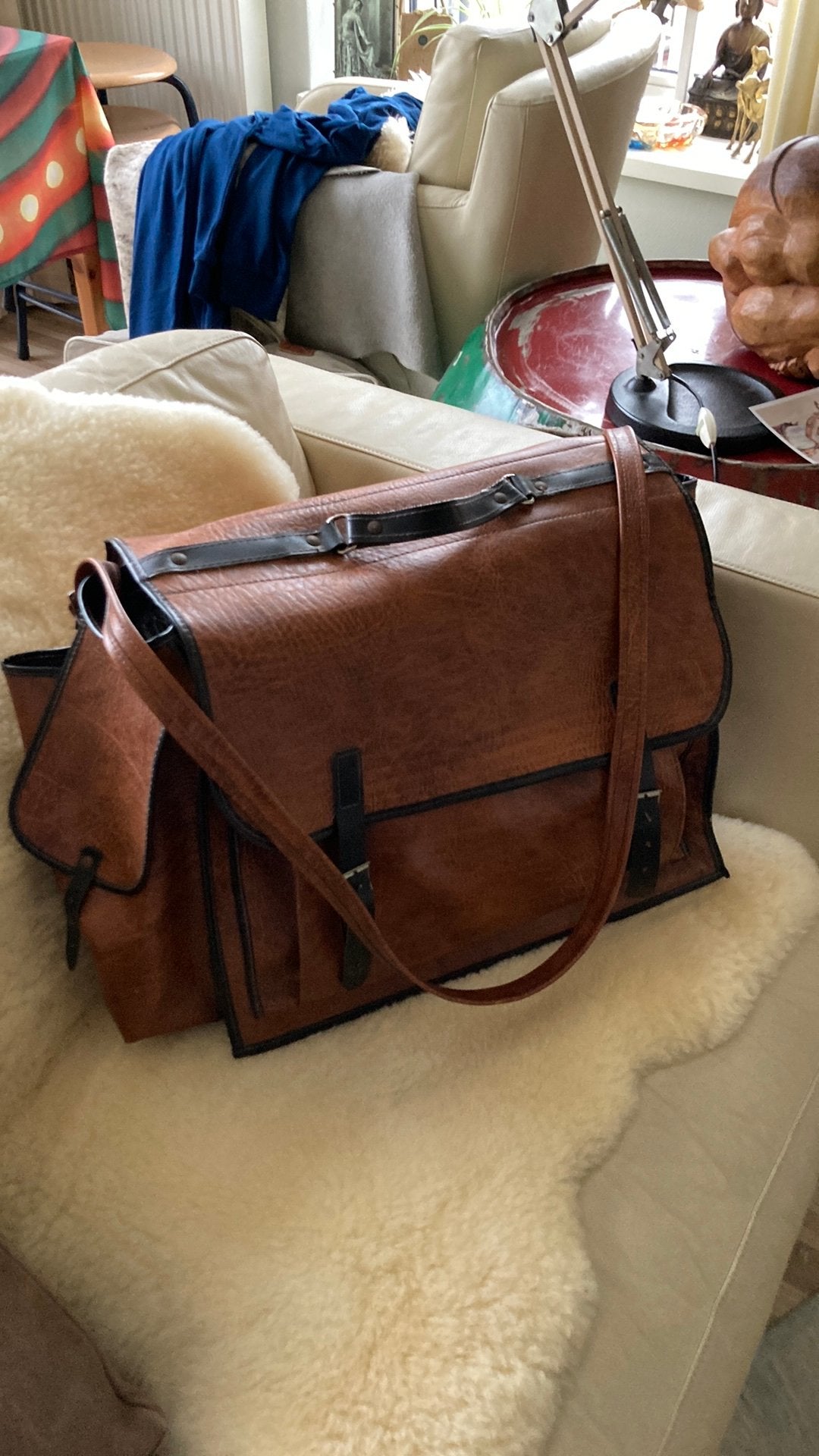 Vintage werk /schooltas, Ophalen, 40 tot 60 cm, 30 cm of meer, Gebruikt