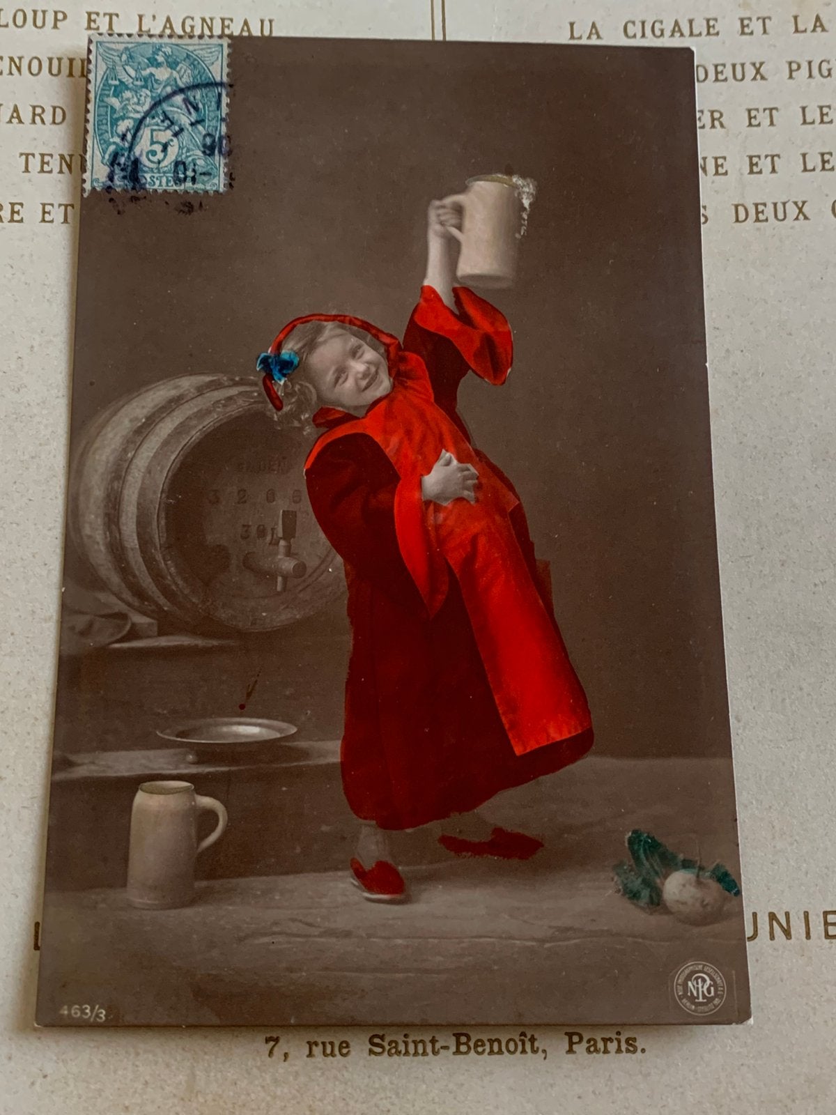 1906 Meisje, monnik met bier (RR), Ophalen of Verzenden, Voor 1920, Gelopen, Kinderen