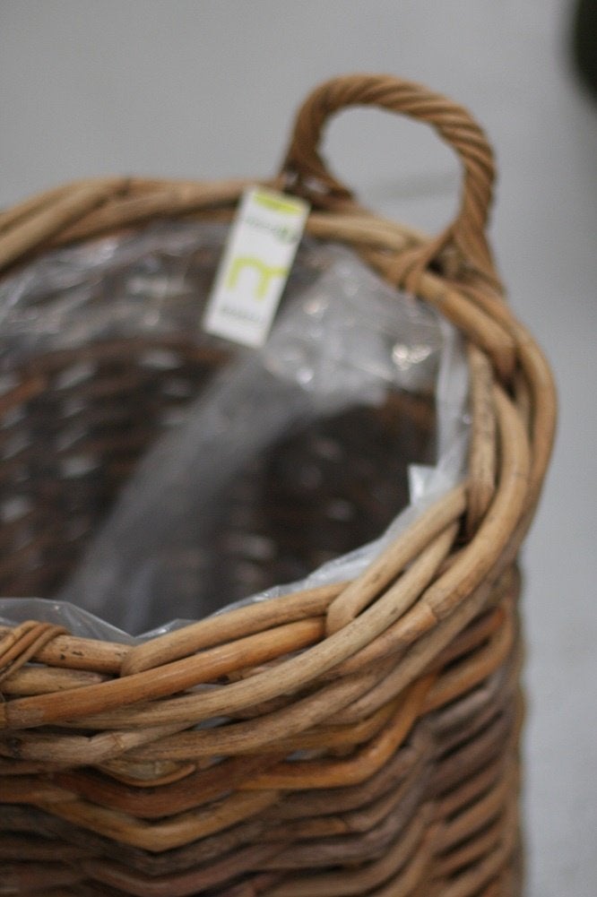 Grove rieten rotan manden bloempotten houtmand Ø45 cm., Gevlochten, Mand, Rond, Nieuw