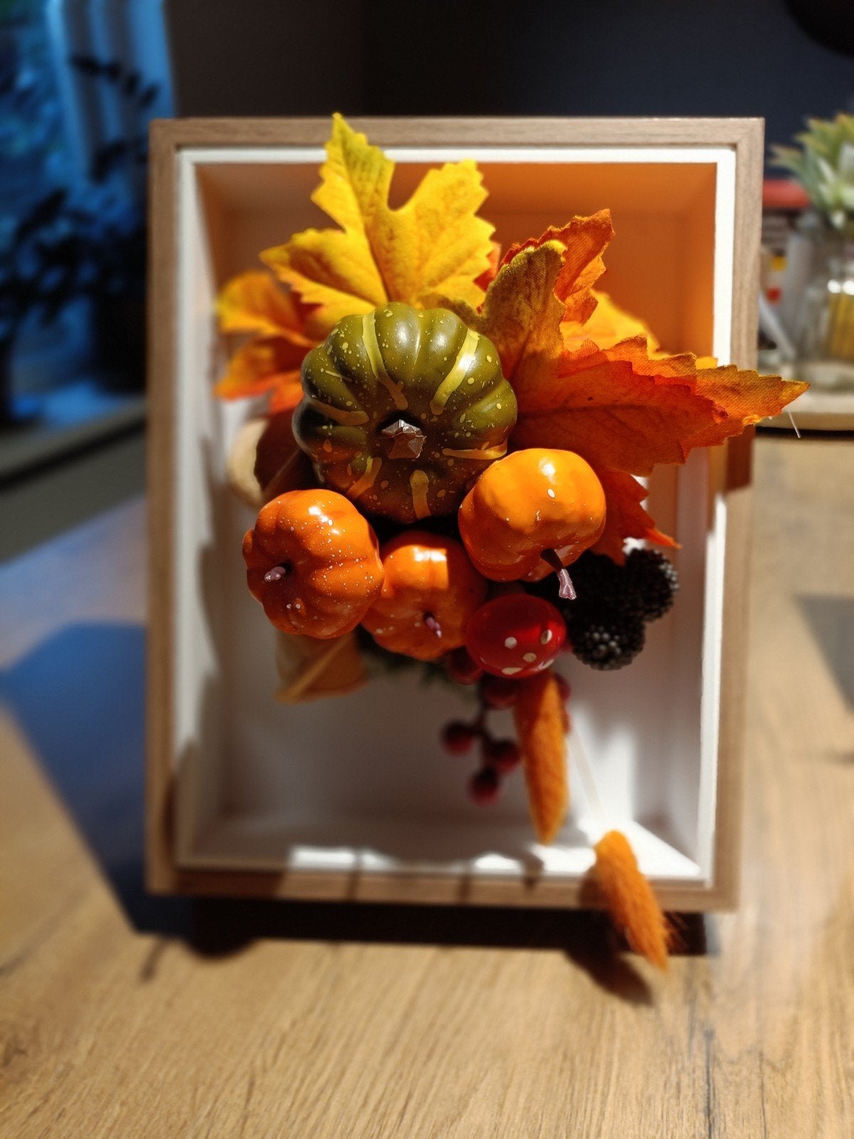 Handgemaakte Herfst Fotolijst met Kunstdecoratie, Ophalen of Verzenden, Nieuw, Kunststof