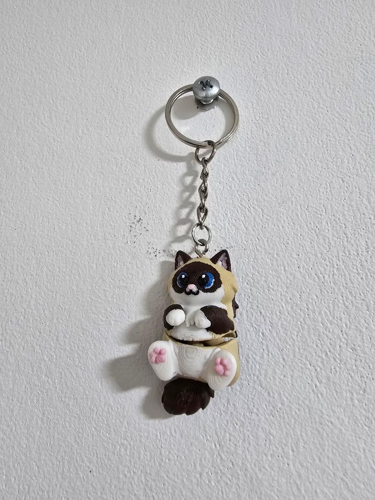 Sleutelhanger Ragdoll kat 3d geprint, Verzamelen, Ophalen of Verzenden, Nieuw, Dier of Natuur