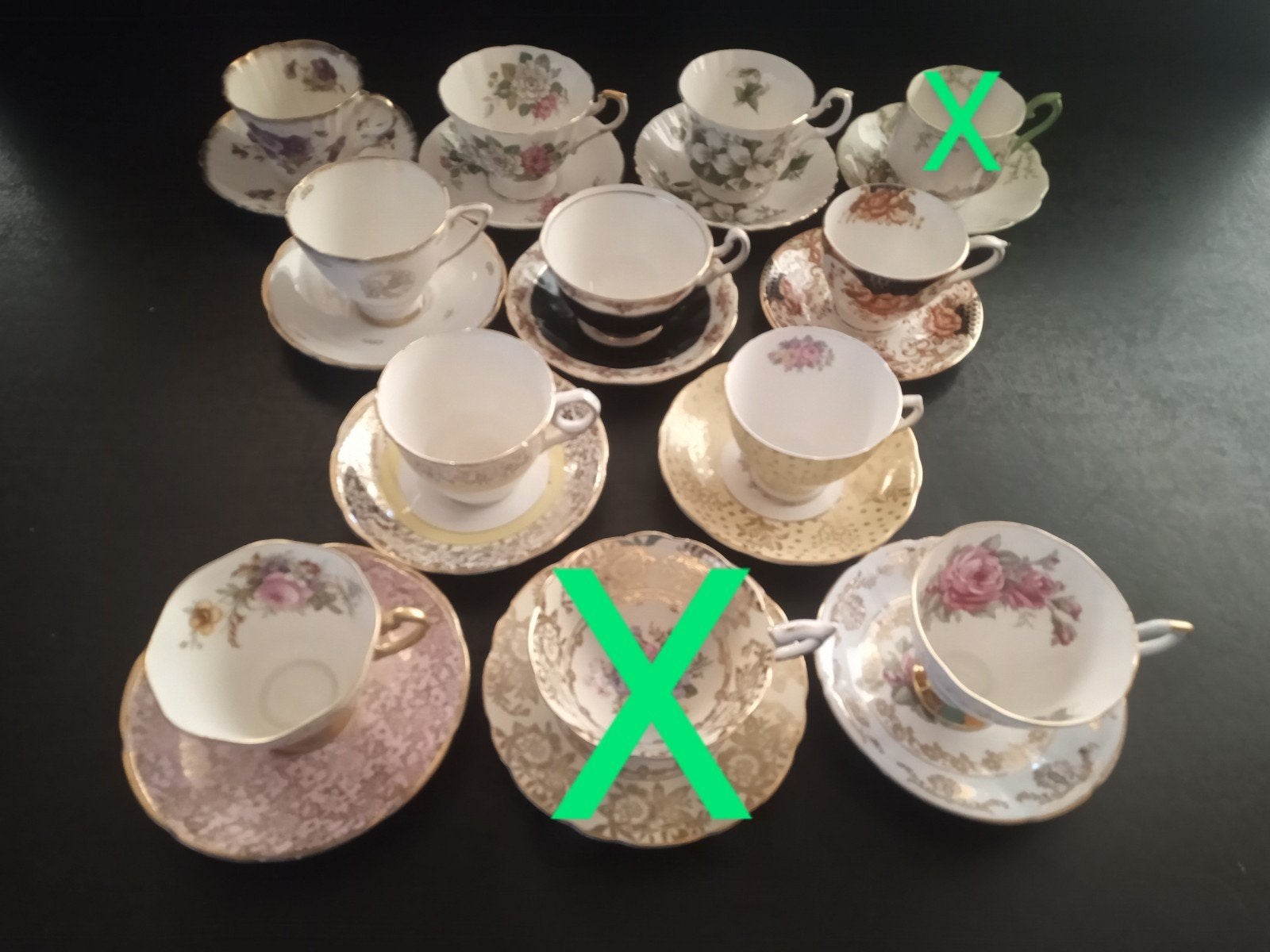 10 vintage kop en schotels - o.a. Royal Albert en Paragon, Verzenden