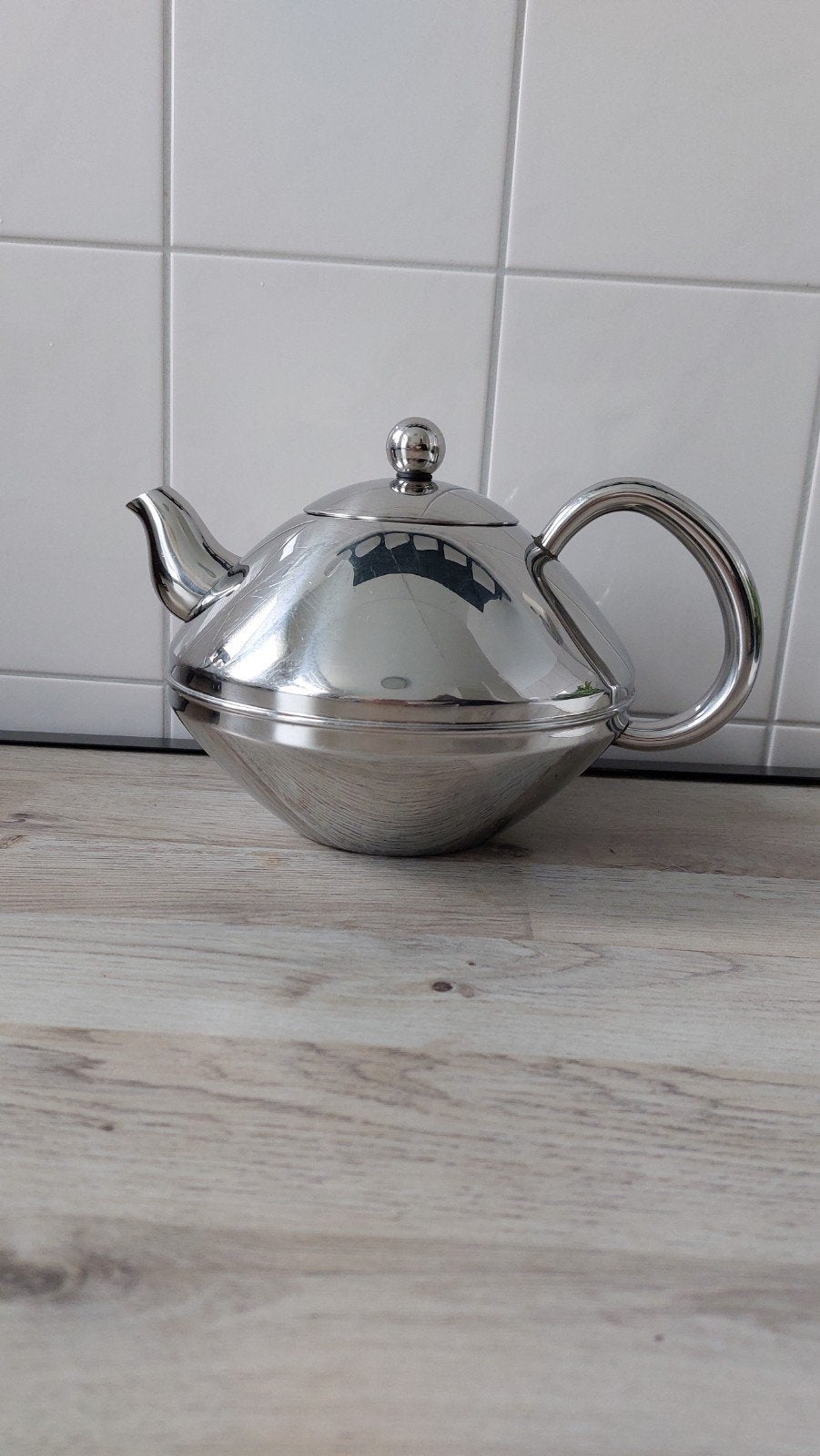 Bredemeijer dubbel wandige theepot, Huis en Inrichting, Overige merken, Ophalen of Verzenden, Zo goed als nieuw, Metaal