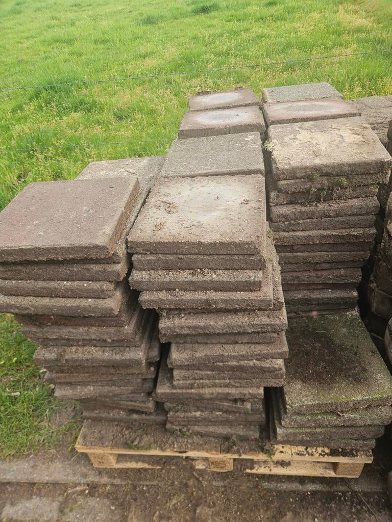 Gebruikte terrastegels, beton, 10 m² of meer, Tuin en Terras, Ophalen, Gebruikt, 10 m² of meer, Beton