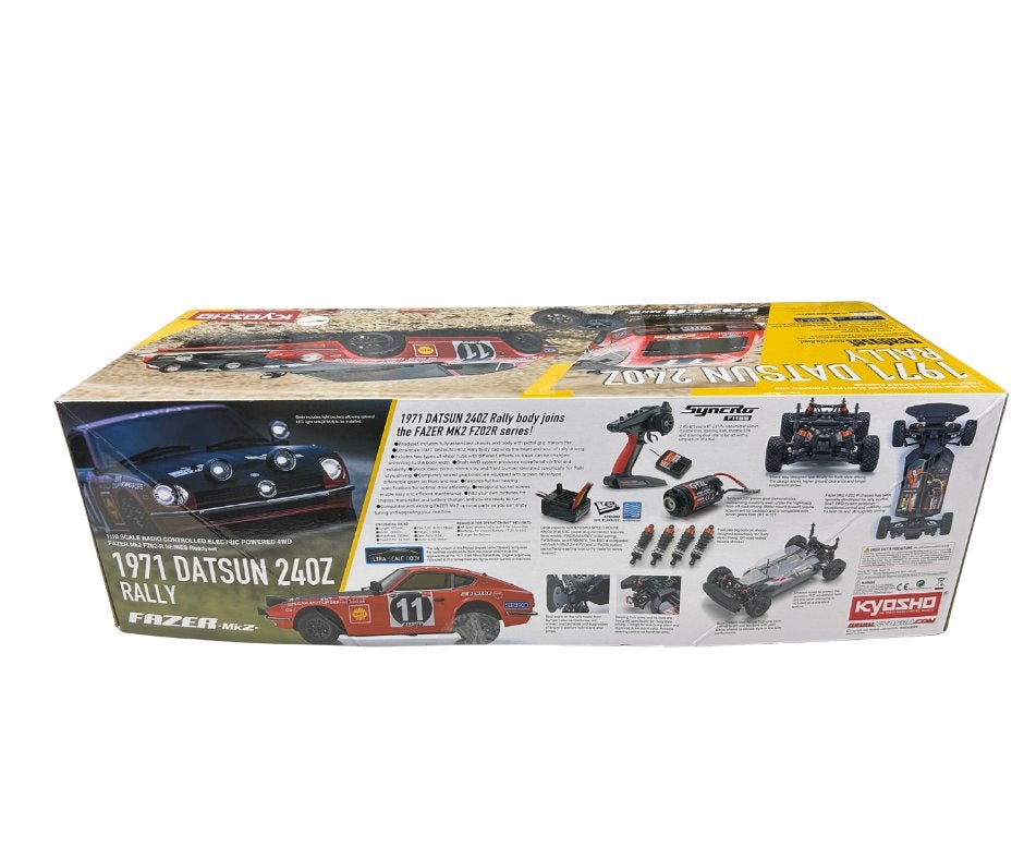 Kyosho Fazer FZ02-R Rally Datsun 240Z 1971 1:10 rc auto, Hobby en Vrije tijd, Modelbouw | Radiografisch | Auto's, Elektro, Verzenden