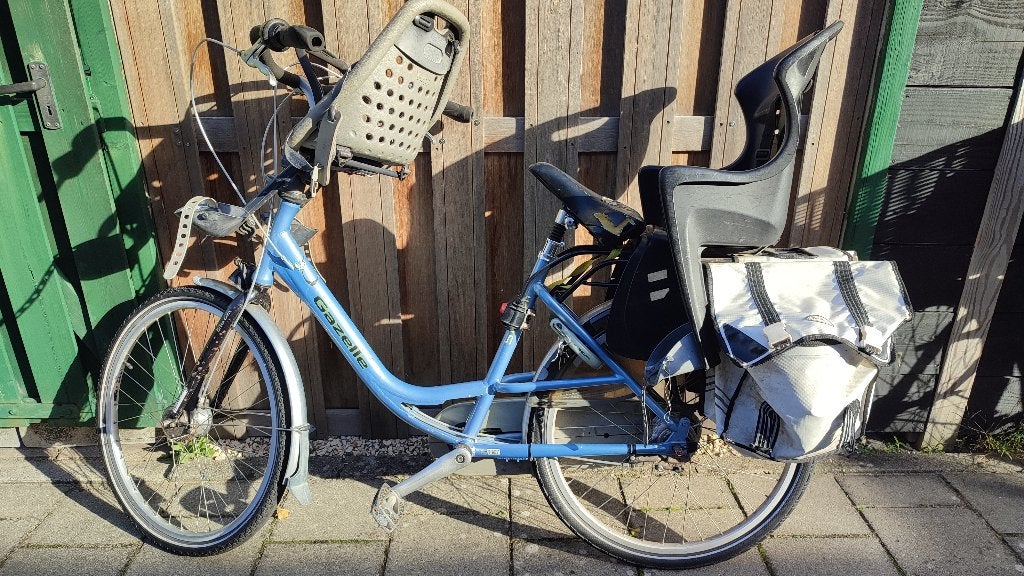 Mamafiets, Fietsen en Brommers, 2 zitjes, Gebruikt, Dubbele standaard, Ophalen of Verzenden