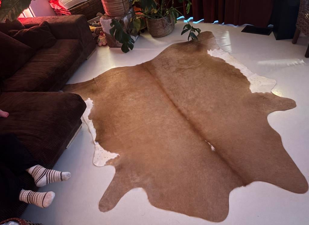 IKEA Koldby runderhuid vloerkleed - licht Bruin- zie foto, Gebruikt, 100 tot 150 cm, Bruin, Ophalen of Verzenden