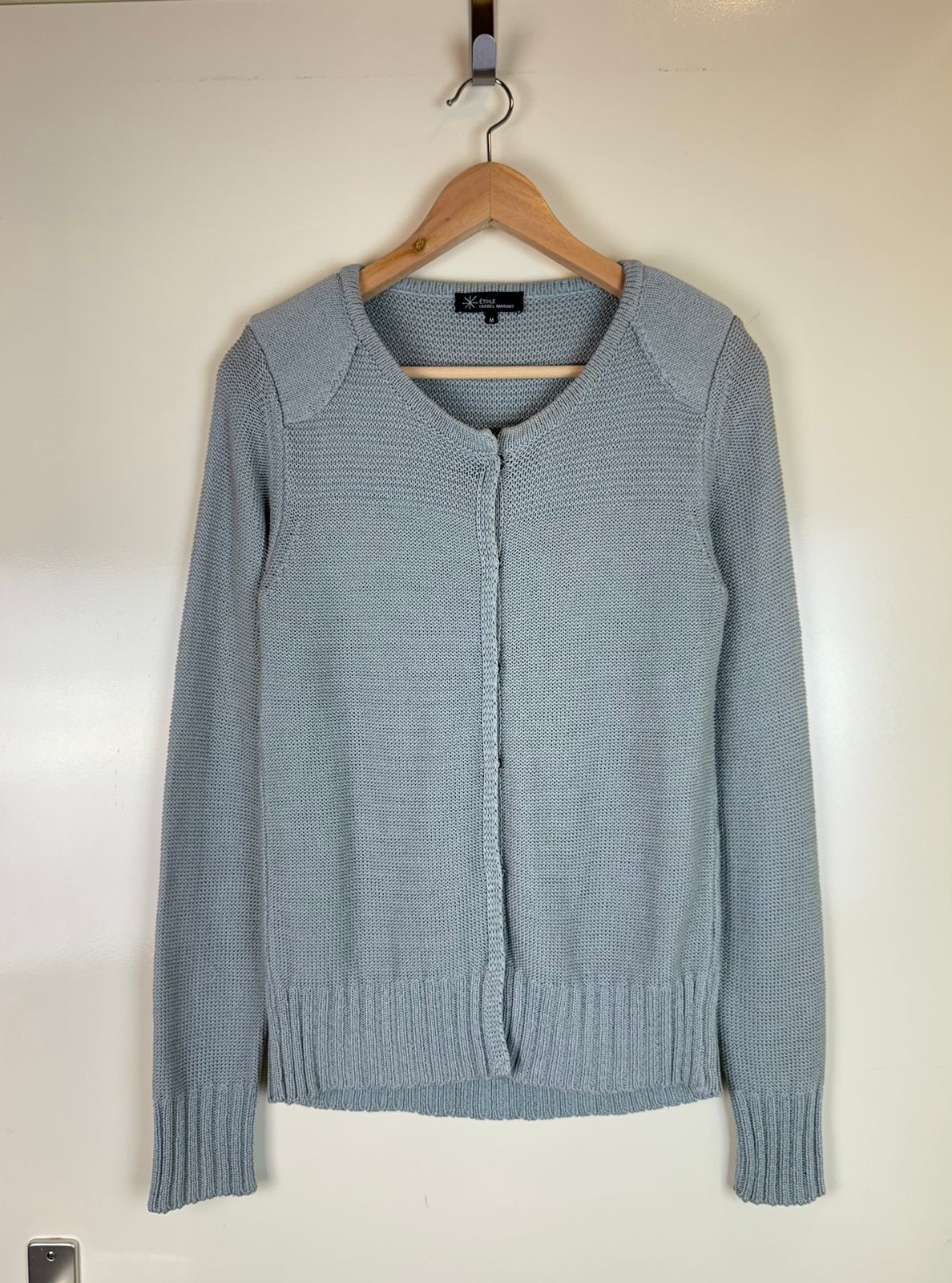 ISABEL MARANT ETOILE Vintage Knit Cardigan Sweater Sage M, Ophalen of Verzenden, Zo goed als nieuw, Maat 38/40 (M), Groen