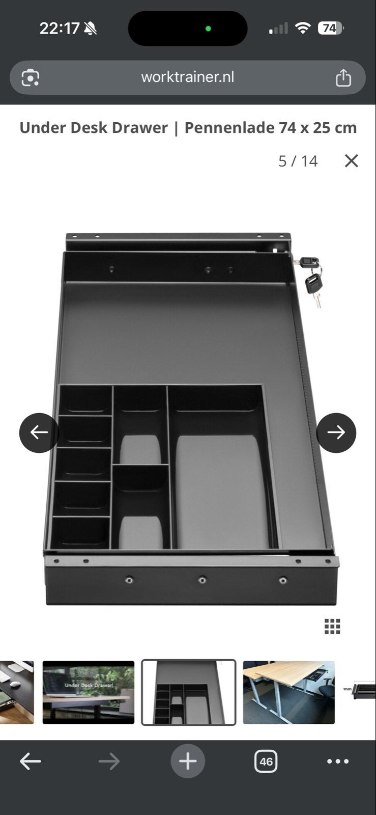 Worktrainer Monteerbare Lade - Under Desk Drawer, Ophalen