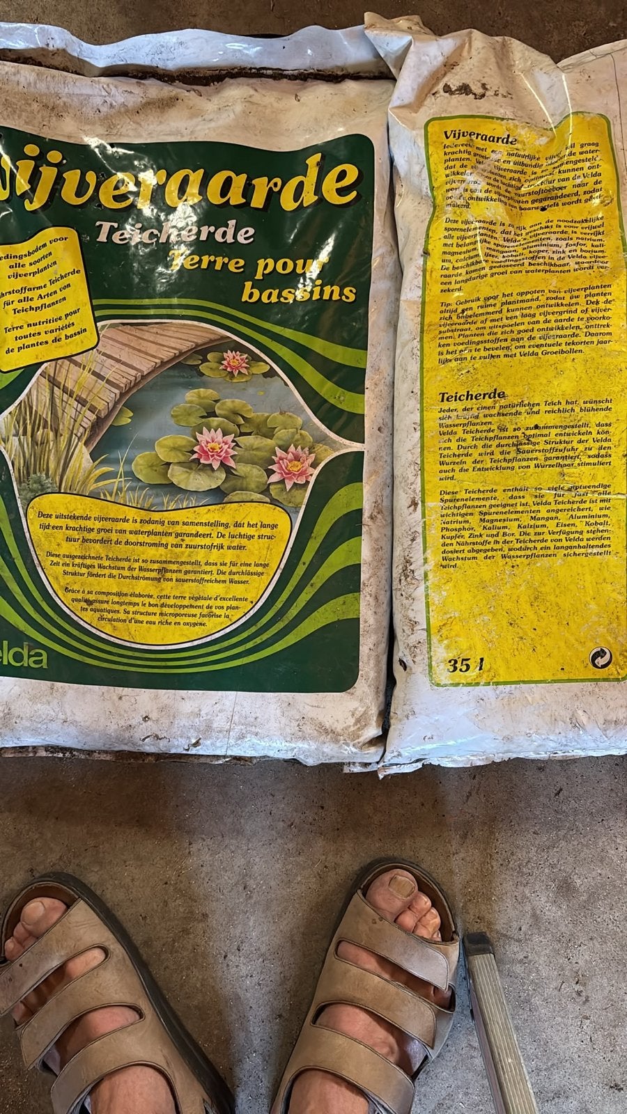 6 zakken Velda vijveraarde 35 liter voor waterplanten, Ophalen, Nieuw