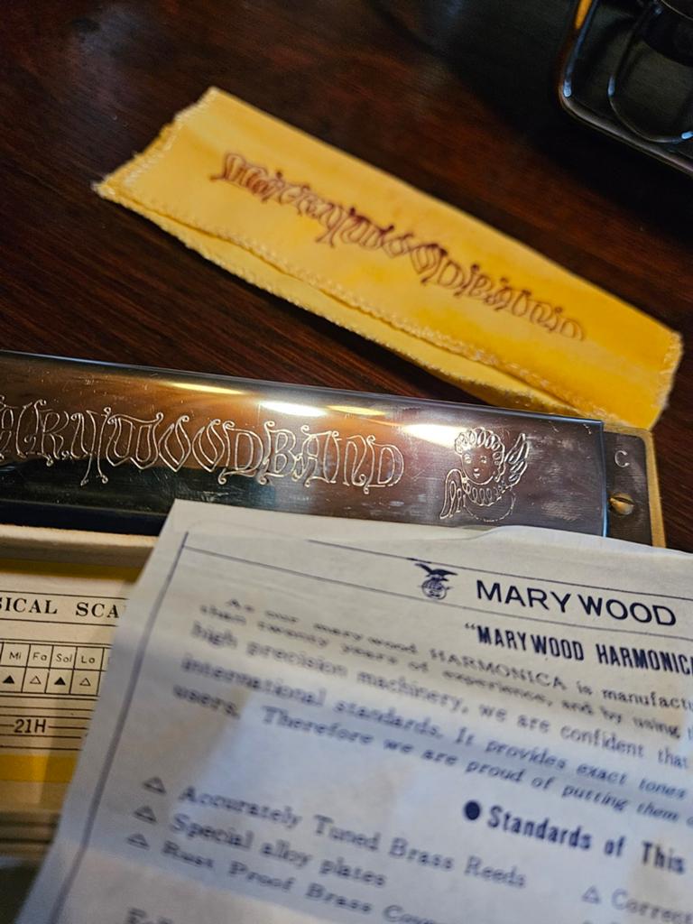 Marywoodband Mondharmonica - Zgan met toebehoren, Ophalen of Verzenden, Zo goed als nieuw, C-mondharmonica