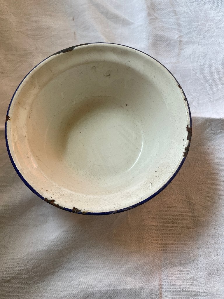 witte emaille kom, Antiek en Kunst, Ophalen of Verzenden