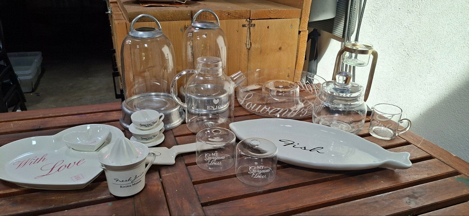 Grote Riviera Maison Accessoires Collectie - Alles in 1 Koop, Huis en Inrichting, Ophalen of Verzenden, Wit, Glas, Landelijk
