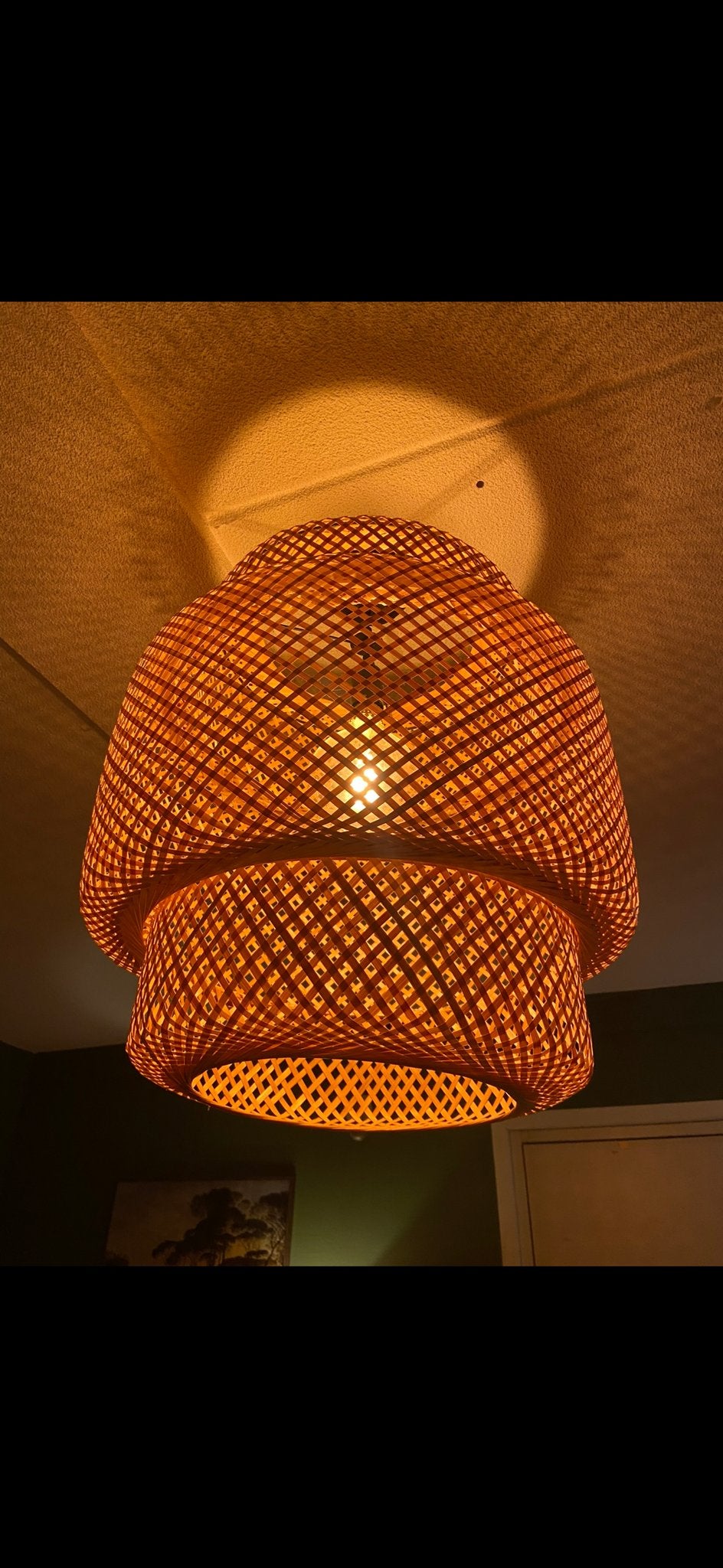 IKEA Sinnerlig hanglamp, bamboe, 50 cm, Ophalen, Zo goed als nieuw, Natuurlijk materiaal, E27 (groot)