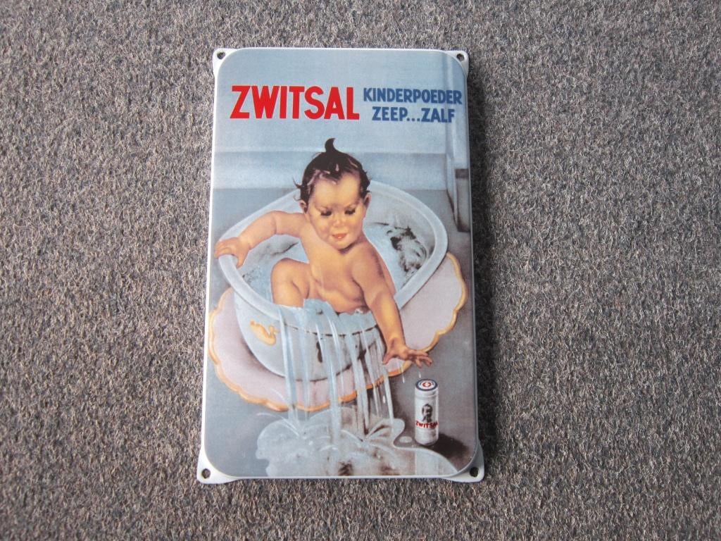 ZWITSAL EMAILLE RECLAMEBORD, Verzamelen, Ophalen, Zo goed als nieuw, Reclamebord