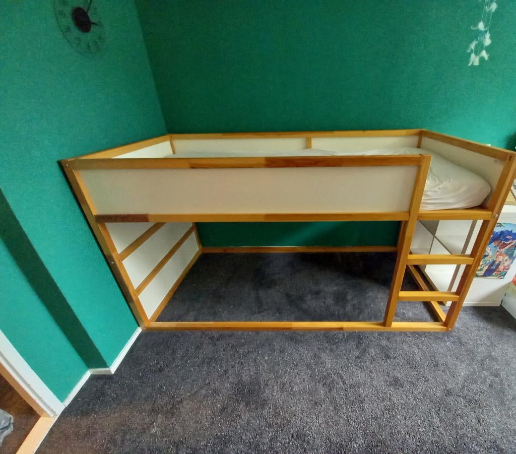 Ikea halfhoogslaper, Ophalen, 90 cm, Eenpersoons, Minder dan 160 cm