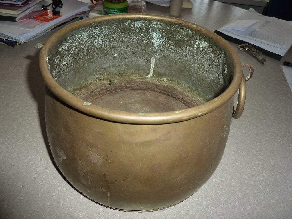 antieke koperen pot met 1 oor, Antiek en Kunst, Antiek | Koper en Brons, Ophalen of Verzenden