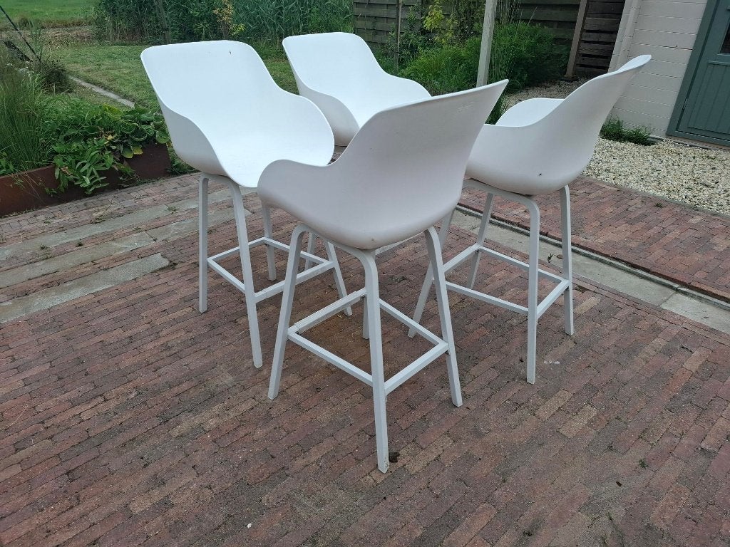 Barstoel Hartman Sophie Alu Organic Royal White 4 stuks, Ophalen, Zo goed als nieuw, Kunststof, Stapelbaar