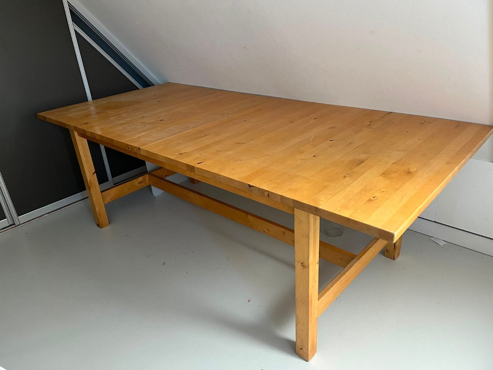 Grote IKEA NORDEN eettafel/werktafel (Massief berken), Huis en Inrichting, Tafels | Eettafels, Ophalen, Gebruikt, 200 cm of meer