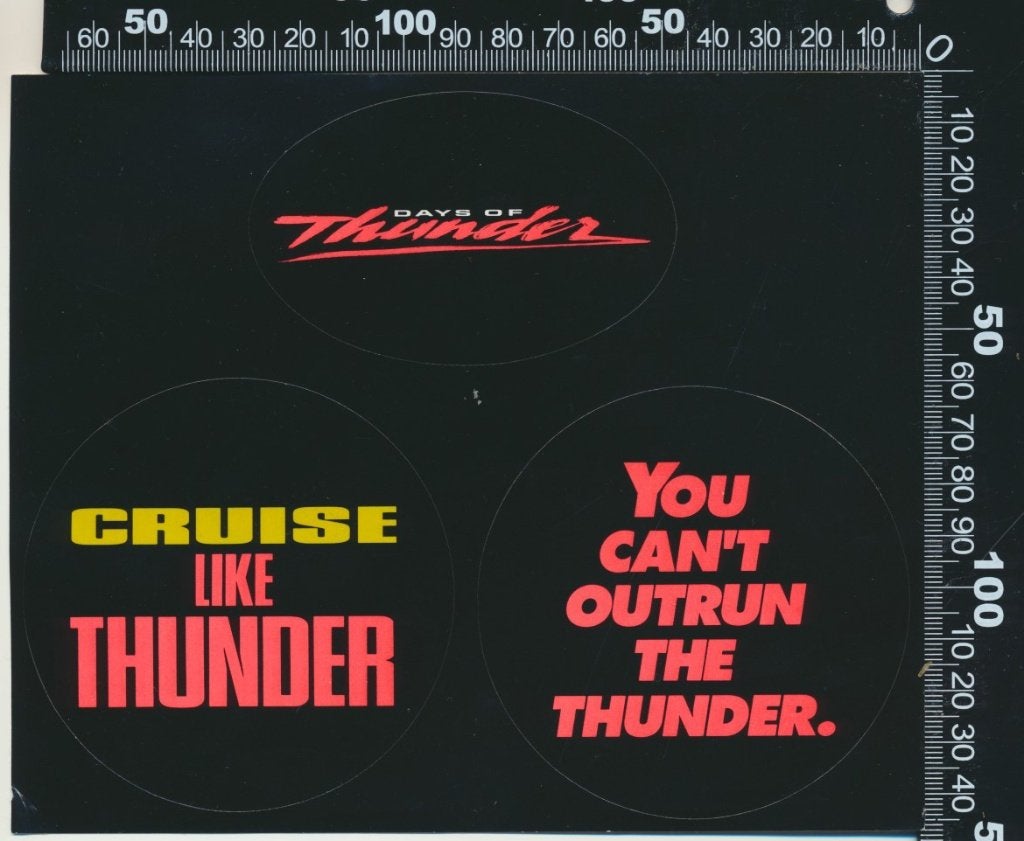 Sticker: Days of Thunder, Ophalen of Verzenden, Zo goed als nieuw, Film, Tv of Omroep