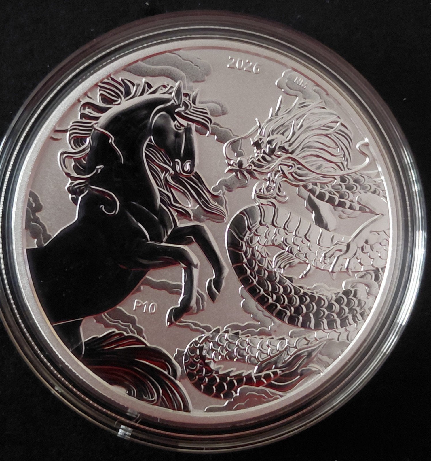 Australië 2026 1 oz 999 zilver Dragon and Horse, Verzenden, Zilver